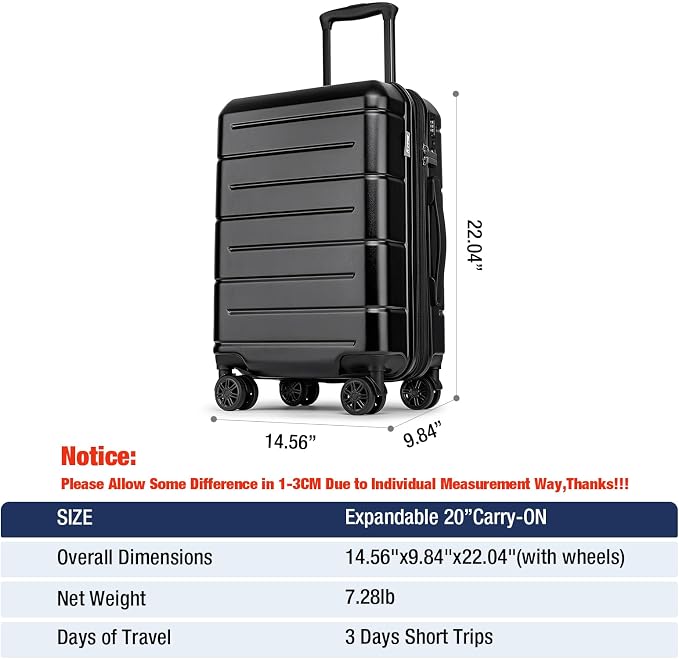 KYME Carry On Luggage 22x14x9 Airline Approved Expandable - Image 8