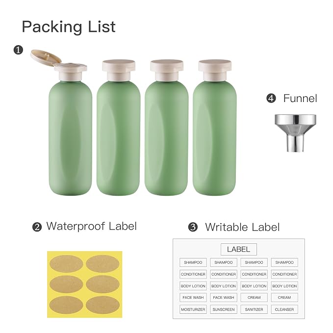 6.7oz Travel Shampoo Bottle, Empty Plastic Squeeze Bottles - Image 5