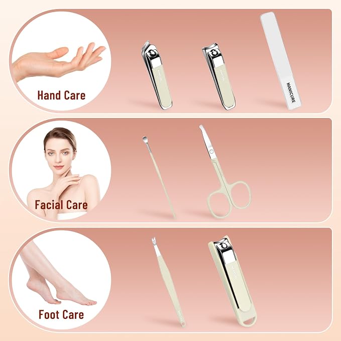 Nail Clippers Set 7 Pieces Stainless Steel Professional Grooming Kits, - Image 4