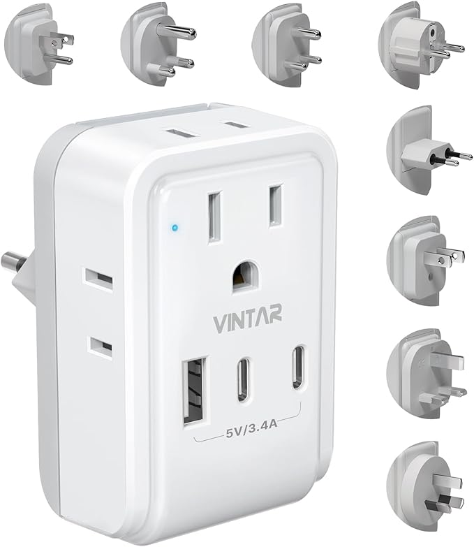 VINTAR Universal Travel Adapter Kit, International Power Adapter by VINTAR