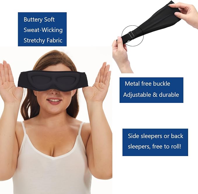 Alaska Bear Sleep Mask for Side Sleepers 2022 Headband Design, Cup-Shaped and - Image 4