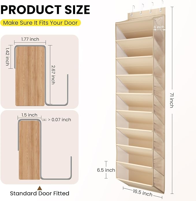 Over the Door Shoe Organizer for Closet, Shoes Rack - Image 5