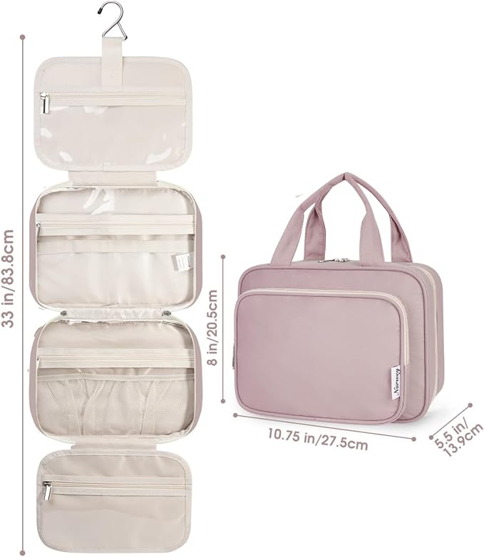 Narwey Hanging Toiletry Bag for Women Travel Makeup Bag Organizer Toiletries - Image 8