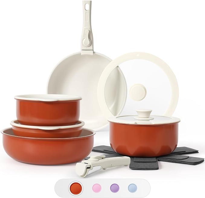 15Pcs Pots and Pans Set Non Stick, Cookware Sets by SODAY