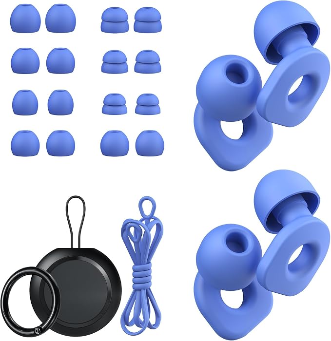 2 Pairs of Earplugs for Sleeping, Reusable Hearing Protection Earplugs by LOETRUY