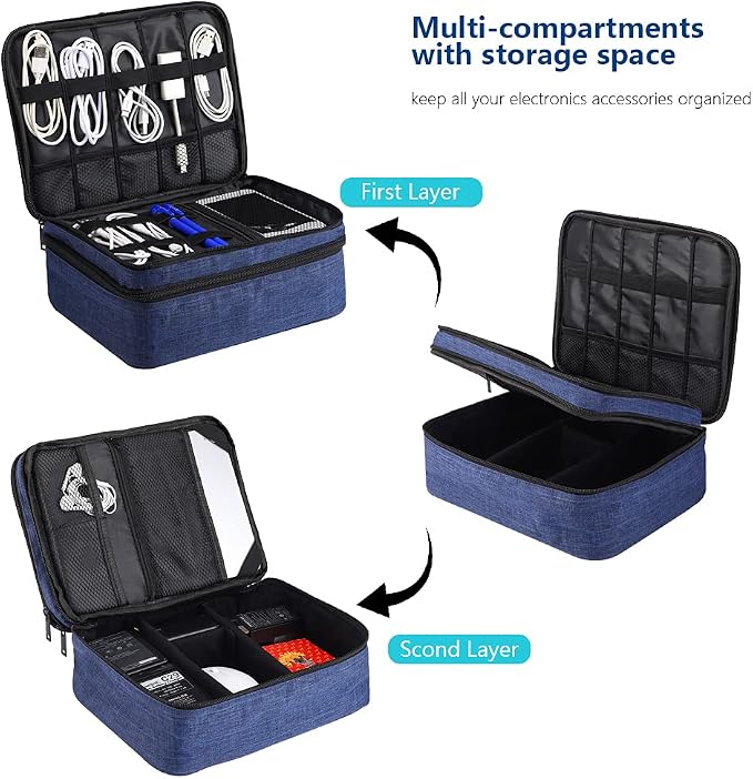 ORIENT FAMULAY Travel Electronics Organizer, Waterproof Cable Organizer Bag - Image 3