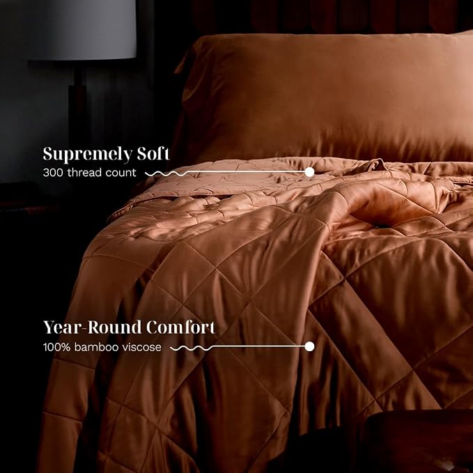 LUXOME Lightweight Blanket | 100% Rayon from Bamboo Fabric & Fill | King/Cal - Image 3