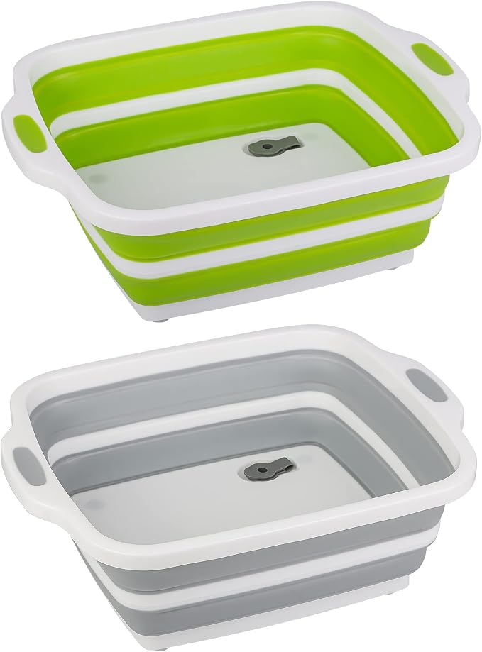 2 Pack Collapsible Cutting Board, Foldable Dish Tub by Tiawudi