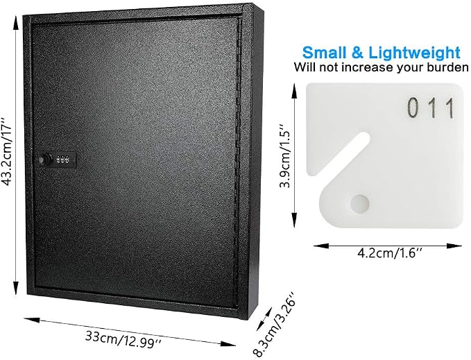 KYODOLED 100Keys Key Cabinet Organizer, Key Lock Box Wall Mount - Image 3