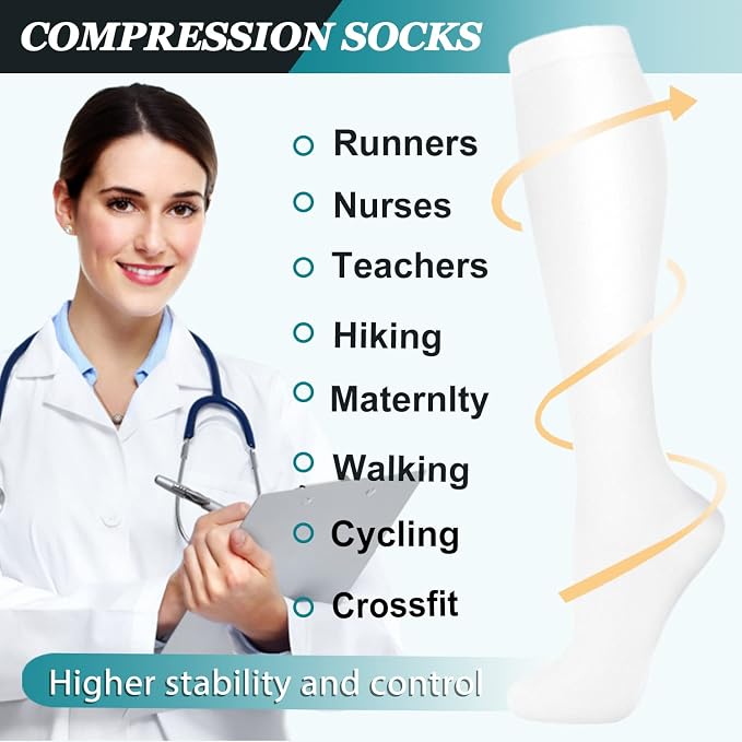 ACTINPUT 8 Pairs Compression Socks - Image 5
