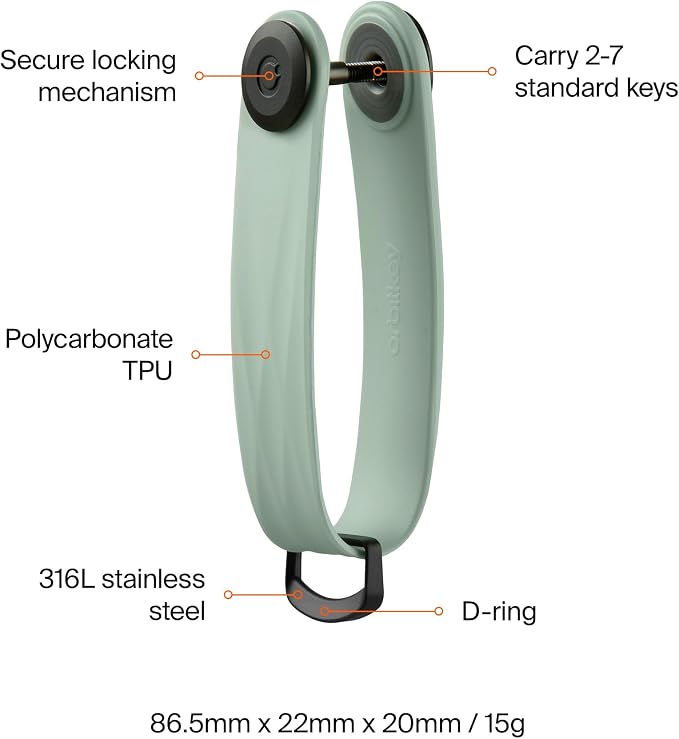 Orbitkey New Active Key Organizer Lite w/updated D-Ring | Weather Resistant - Image 5