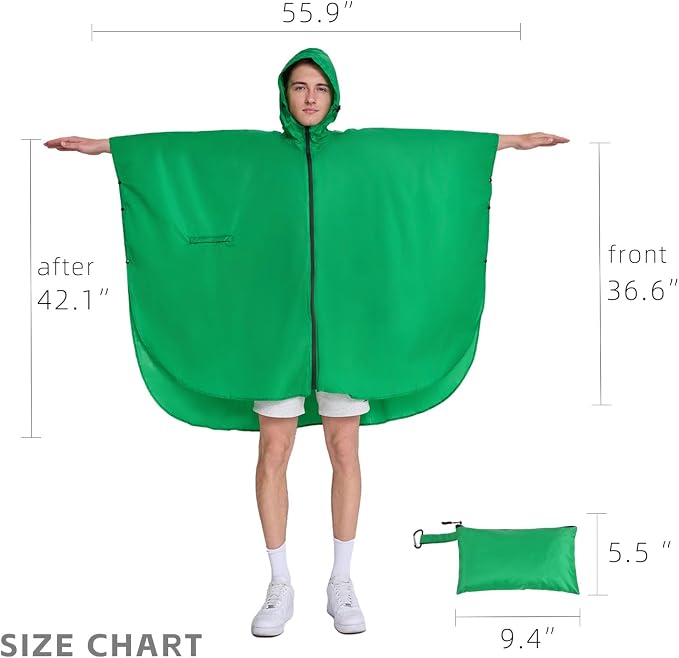 Cloak raincoat Unisex poncho Adult hooded men and women - Image 3