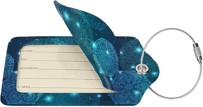 2Pcs Glowing Mandala Themed Luggage Tags - Image 2