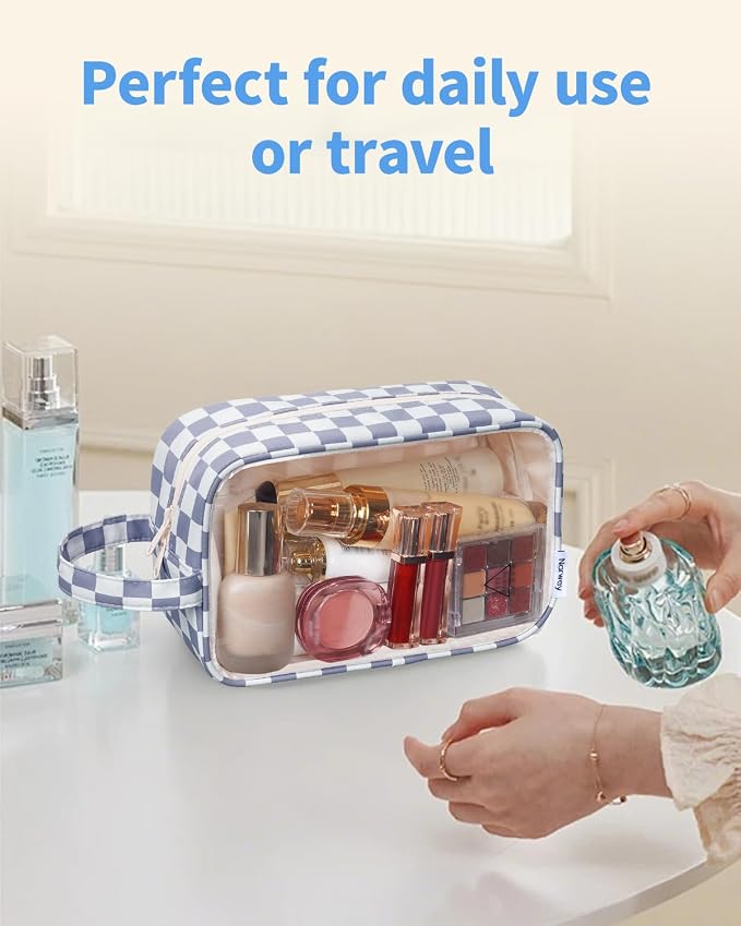 Narwey Clear Toiletry Bags for Traveling Women Men, Make Up Organizer, Skincare - Image 7
