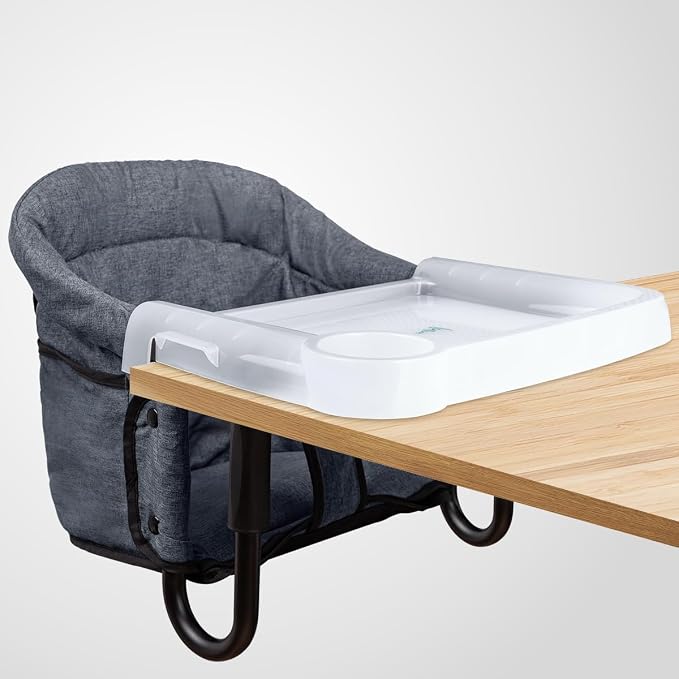 Hook On Chair with Removable Dining Tray, Portable Hook-On Chairs with Storage by lulunemo
