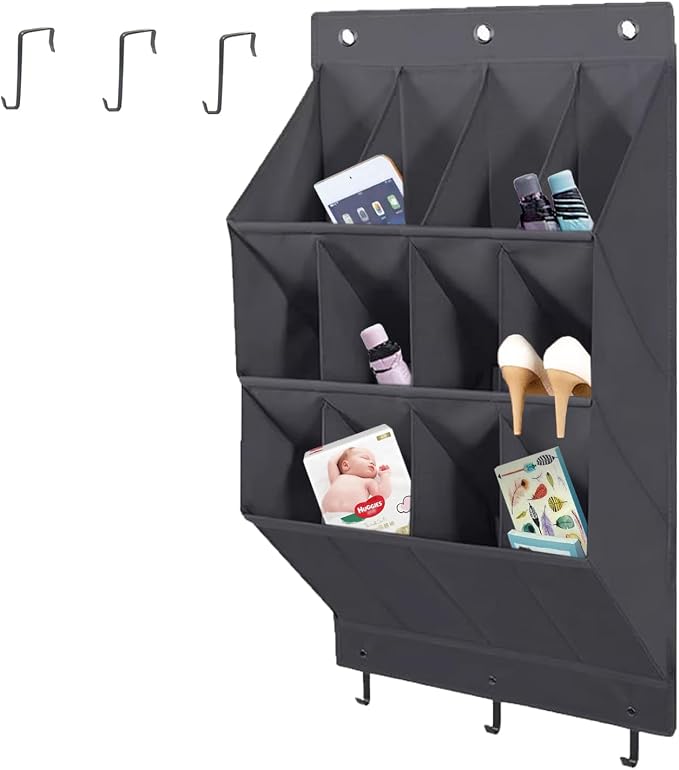 Over the Door Shoe Organizer, 12 Pockets Hanging Shoe Storage Rack by NELLHOMY