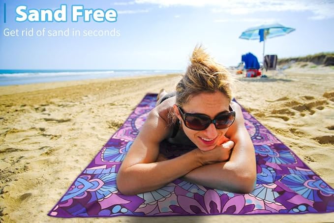 2 Pack Microfiber Oversized Lightweight Beach Towel 71"x32" XL Extra Large Thin - Image 4