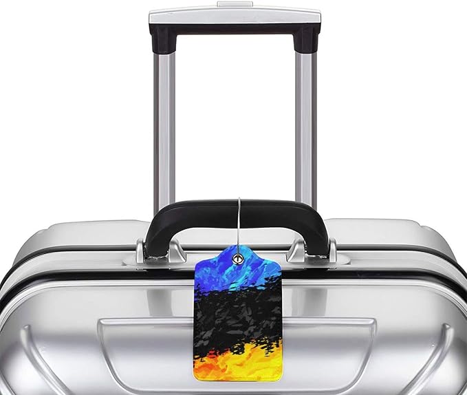 Blue Black Yellow Abstract Bag Tags - Image 5