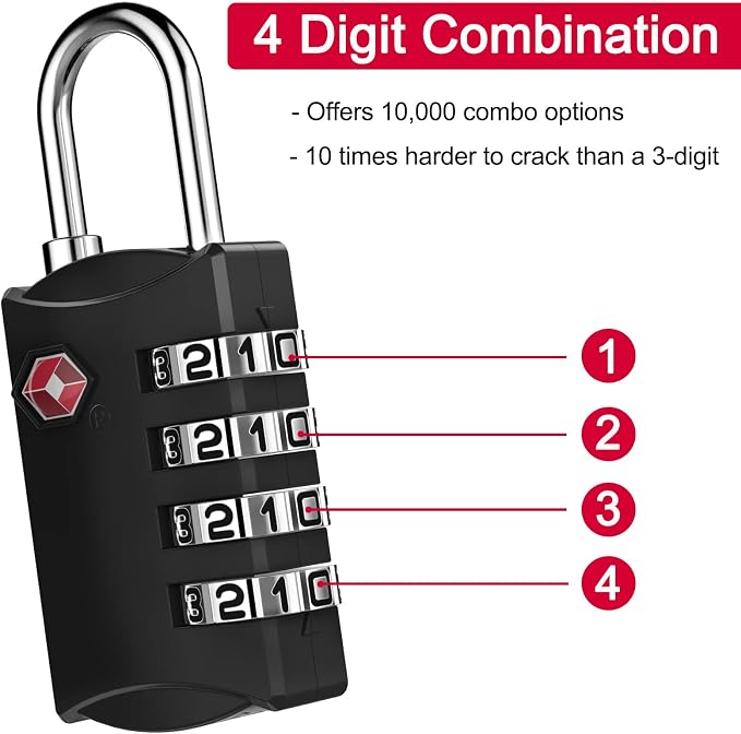 ZHEGE TSA Approved Luggage Lock - Image 4