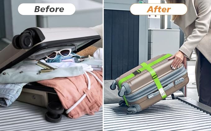 BILIONE Luggage Straps 88 inch Adjustable Suitcase Belt, Lockable Against - Image 7