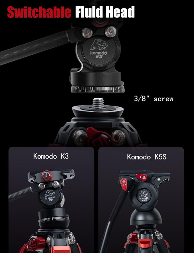 IFOOTAGE Gazelle TC3B+Komodo K3 Carbon Camera Tripod - Image 4