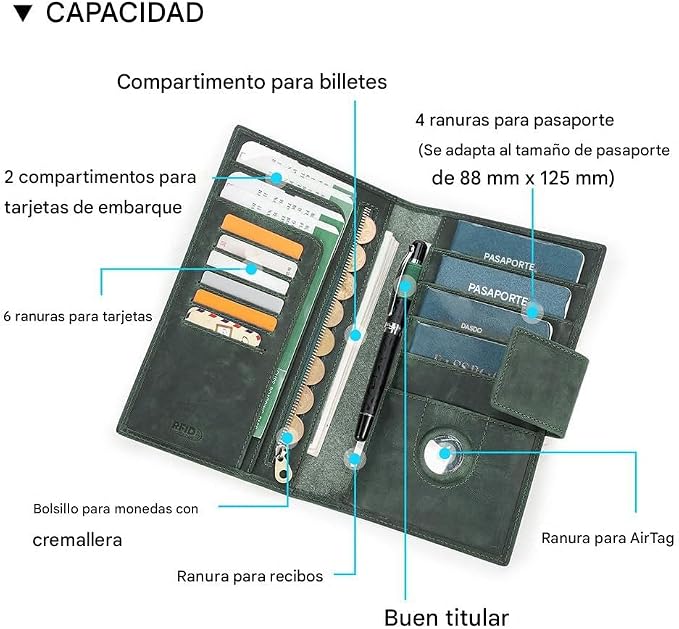 CONTACTS Full Grain Leather Family Passport Holder - Image 4