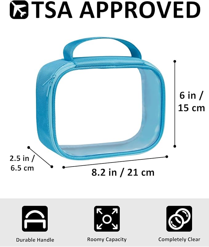 Moyad TSA Approved Clear Toiletry Bag, 1 Pack Quart Size 3-1-1 Liquids Pouch - Image 2