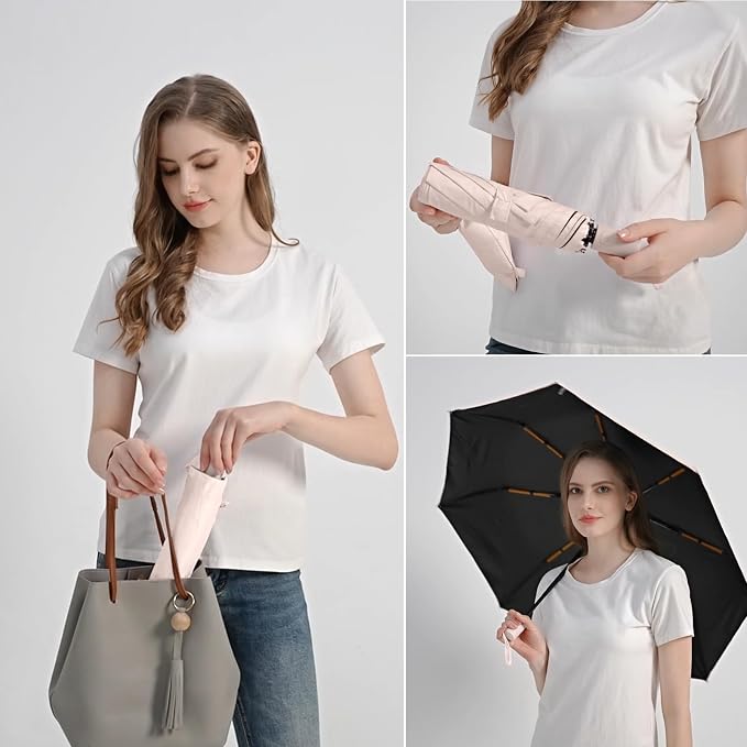 BAODINI Small UV Protection Travel Umbrella Compact - Image 2