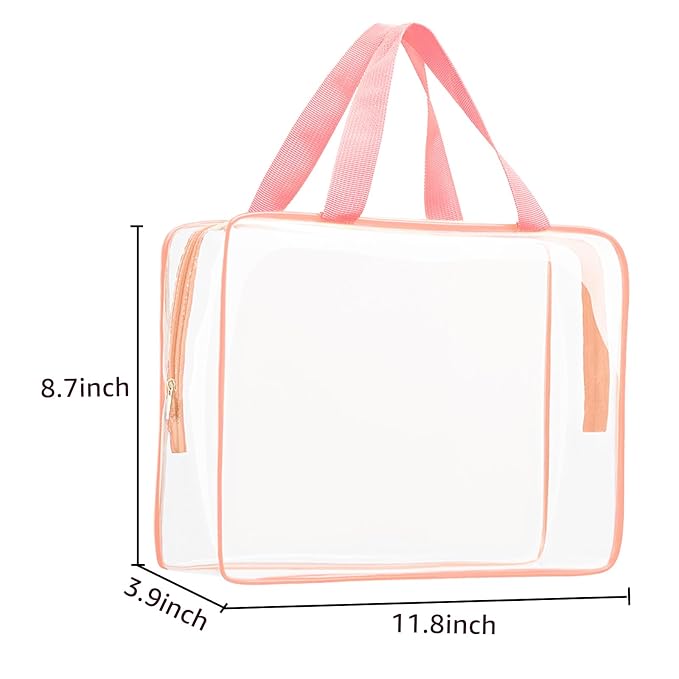 2Pcs Crystal Clear PVC Travel Toiletry Bag Kit - Image 3