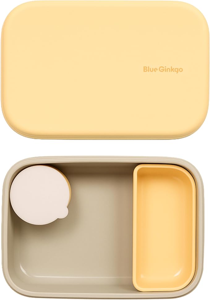 BLUE GINKGO Silicone Lunch Box Set – Durable Heavy-Duty Silicone Bento Box by BLUEGINKGO