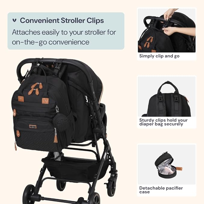 BabbleRoo Extra Large Diaper Bag Backpack, Expandable Baby Bag - Image 6