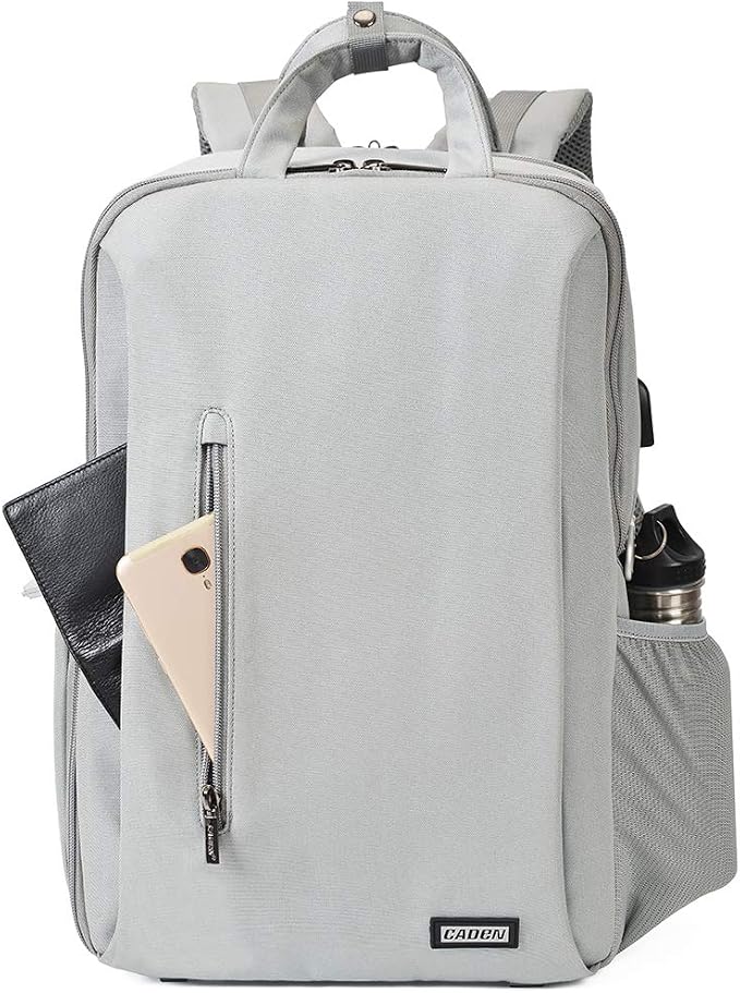 CADeN Camera Backpack w/ 15.6" Laptop Compartment, USB Charge Port, Tripod - Image 9
