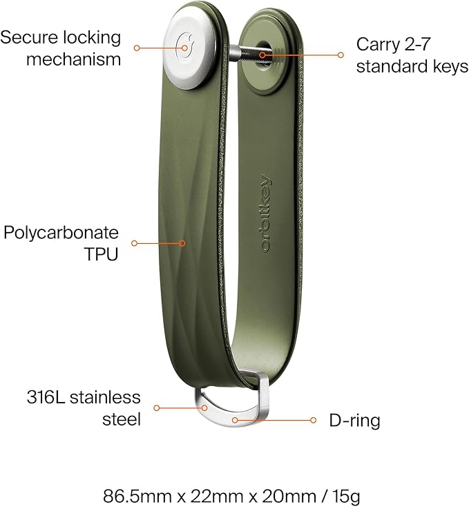 Orbitkey New Active Key Organizer Lite w/updated D-Ring | Weather Resistant - Image 5