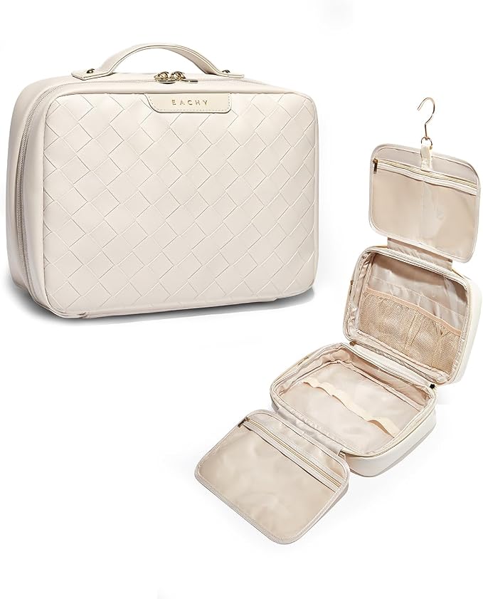 EACHY Travel Toiletry Bag with Hanging Hook, Portable Makeup Cosmetic Bags by EACHY