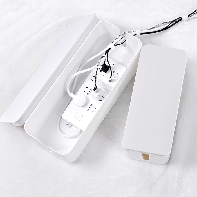 Cable Management Box, 2 Pack Large & Medium Cable Organizer Box - Image 2