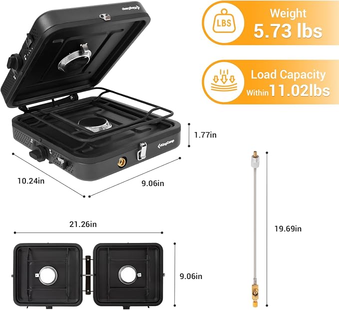 KingCamp 2 Burner Camping Stove，Portable Folding Stove - Image 2