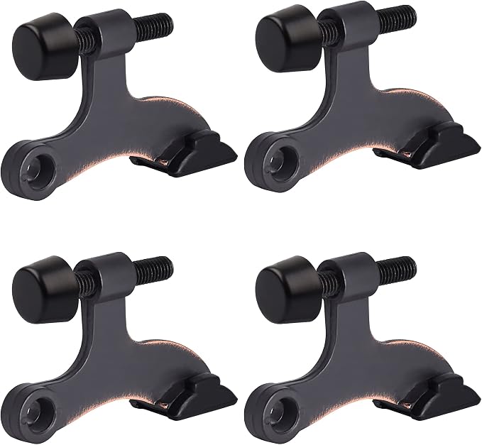 HOMOTEK 4 Pack Hinge Pin Oil Rubbed Bronze Door Stopper, Adjustable Deluxe by HOMOTEK