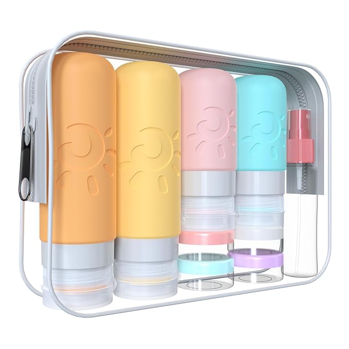 18 Pack travel Bottles for Toiletries, TSA Approved Silicone Travel Containers by ZAFIT