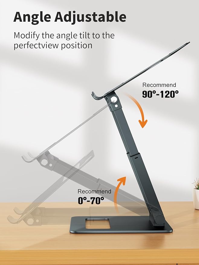 tounee Laptop Stand for Desk Adjustable Height, Telescopic Computer Stand - Image 4