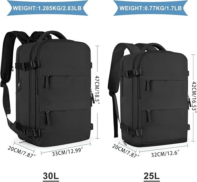 coowoz Large Travel Backpack For Women Men, Carry On Backpack Flight Approved - Image 3