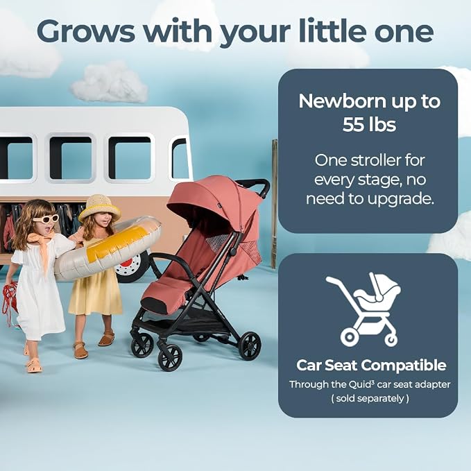 Inglesina Quid³ Stroller, Aurora Pink - Image 2