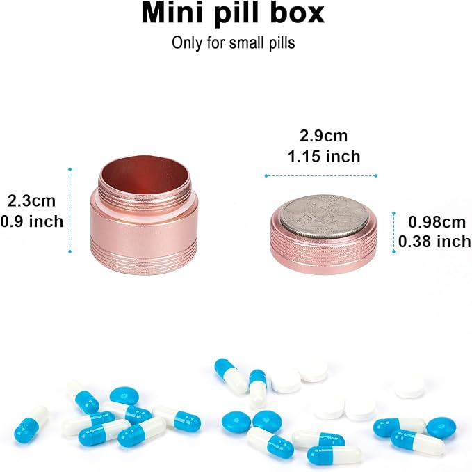 Portable Metal Pill Box Single Waterproof Pill Case - Image 2