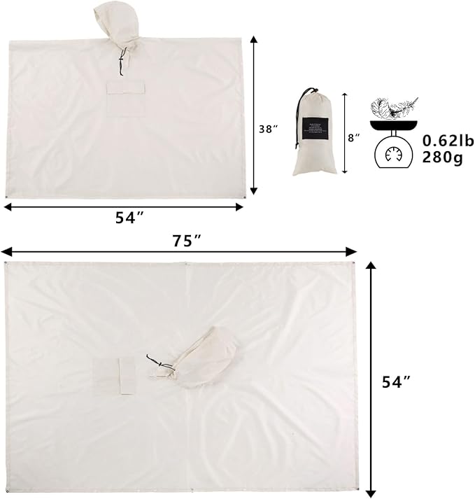 salamra Hooded Rain Poncho Waterproof Raincoat Jacket - Image 6