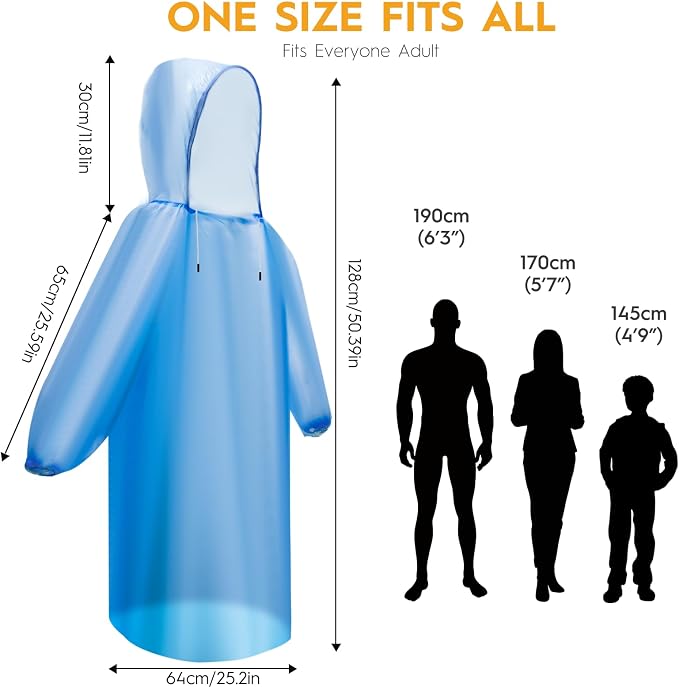Bruvoalon 6 & 20 Pack Disposable Rain Ponchos - Image 6