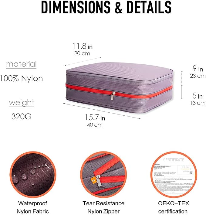Bee Nesting Waterproof Compression Packing Cubes, Travel Packing organizers - Image 8