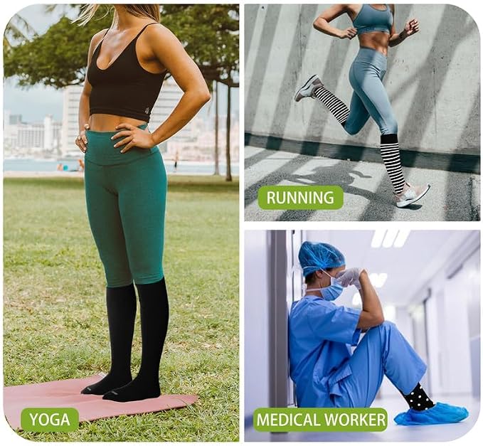 LEVSOX Compression Socks for Pregnant Women 20-30 mmHg Knee High Cute Funny - Image 7
