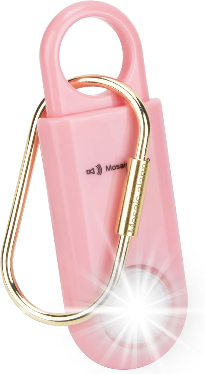 130dB Keychain Siren Strobe Light. Loud Sound Personal Safety Alarm by MosaicAlarm