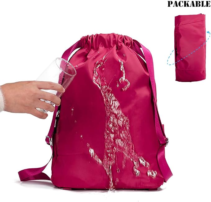 ZOORON Waterproof Drawstring Gym Backpack Bag - Image 5