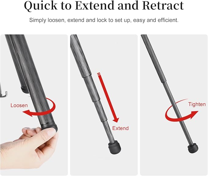 TT2340CE 4-Sections Carbon Fiber Travel Tripod - Image 4