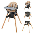 BABY JOY Baby High Chair, 6 in 1 Convertible Wooden High Chair by BABYJOY